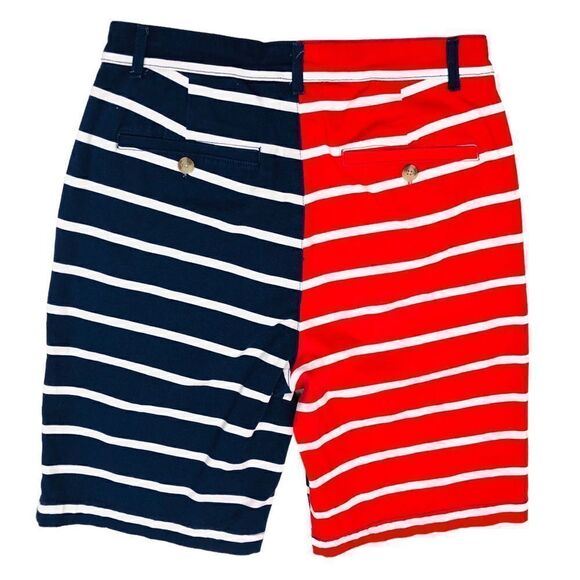 Vineyard Vines Red White Blue Striped Flat Front Stretchy Men’s Shorts Sz 28 - Picture 3 of 9